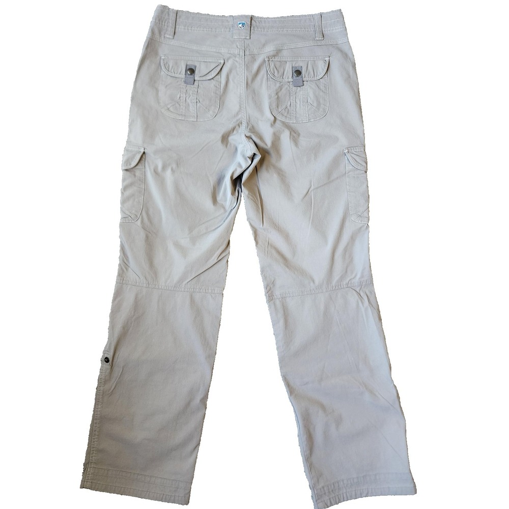 Kuhl Splash Roll-Up Pant Womens 10 Beige Cargo Convertible Stretch Travel Hiking